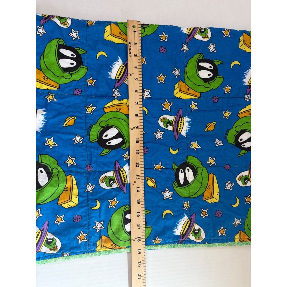 Marvin the Martian Looney Tunes Handmade Quilt Reversible Robot Space Blanket - Picture 4 of 14